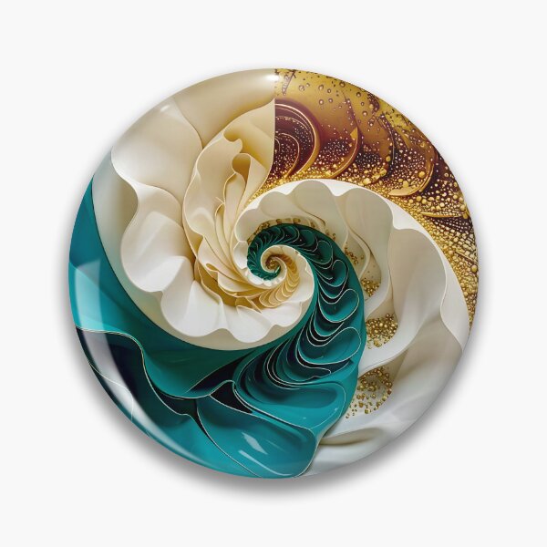 Item preview, Ocean Turquoise and Alabaster Ribbon Vortex designed and sold by Vicky Brago-Mitchell®.