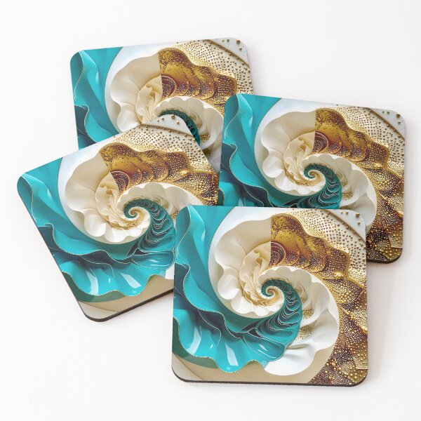 Item preview, Ocean Turquoise and Alabaster Ribbon Vortex designed and sold by Vicky Brago-Mitchell®.