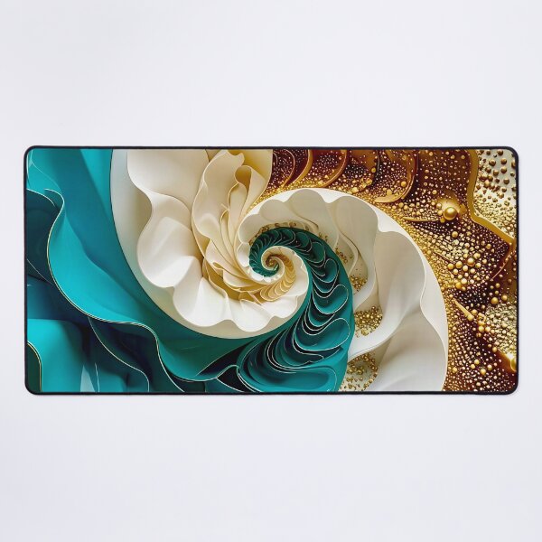 Item preview, Ocean Turquoise and Alabaster Ribbon Vortex designed and sold by Vicky Brago-Mitchell®.