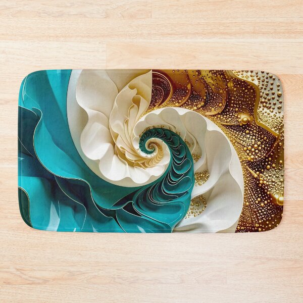 Item preview, Ocean Turquoise and Alabaster Ribbon Vortex designed and sold by Vicky Brago-Mitchell®.