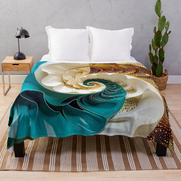 Item preview, Ocean Turquoise and Alabaster Ribbon Vortex designed and sold by Vicky Brago-Mitchell®.