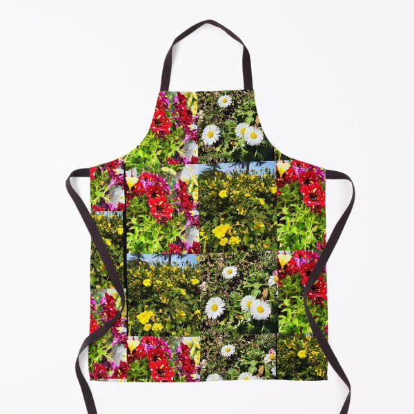 Item preview, Spring Wildflower Grid Pattern – Starry Red Petunias, Daisies & Yellow Jasmine designed and sold by BalkanBloomArt.