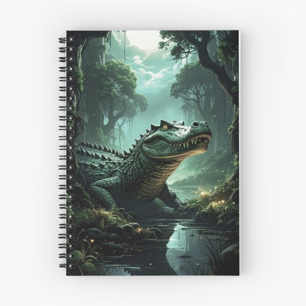 Item preview, Epic crocodile in the swamp under a full moon designed and sold by Mystic-Art-2.