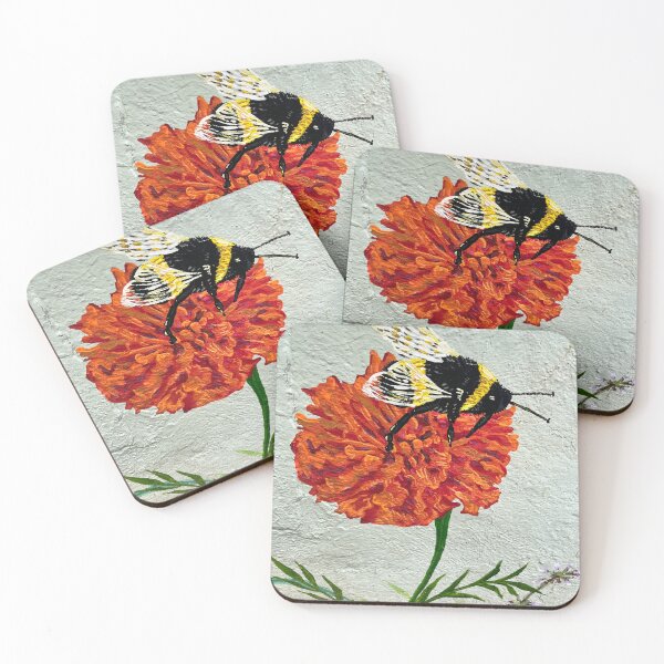 Item preview, bee on marigold designed and sold by NancyIllman.