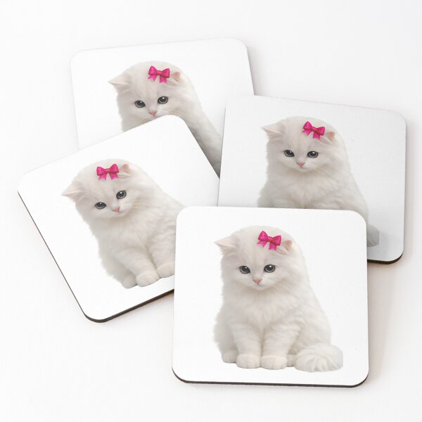 Item preview, Cute White Kitten With Red Bow designed and sold by AmirArtisanVibe.