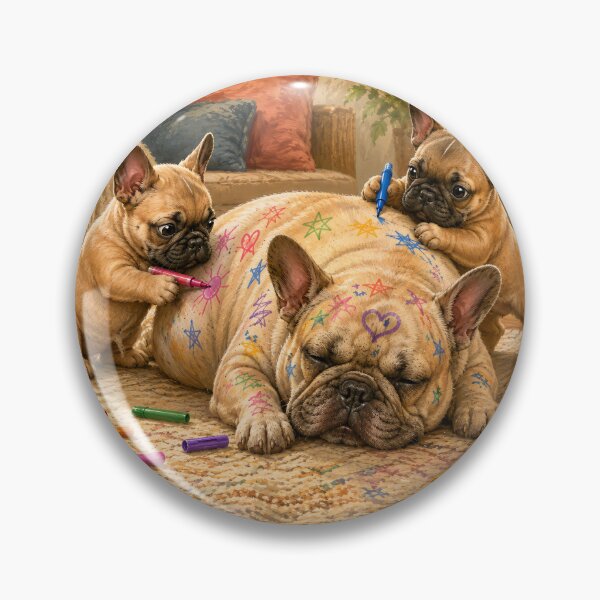 Item preview, Bulldogs Pranking Their Sleeping Friend designed and sold by ArcaneVisionArt.