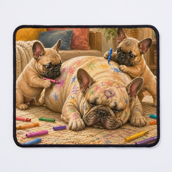 Item preview, Bulldogs Pranking Their Sleeping Friend designed and sold by ArcaneVisionArt.