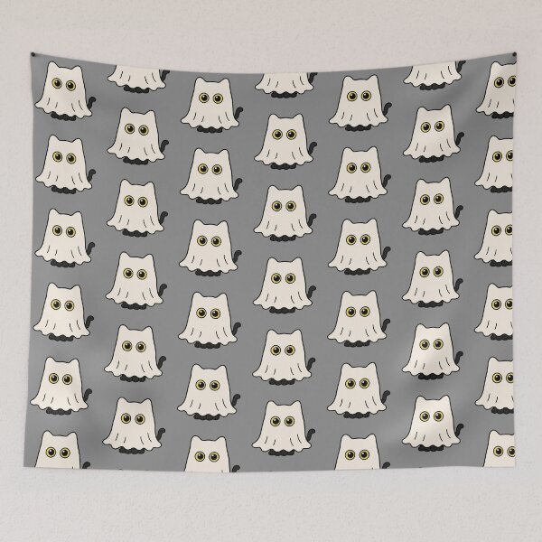 Item preview, Cute Black Cat In Halloween Ghost Costume designed and sold by cutepid.