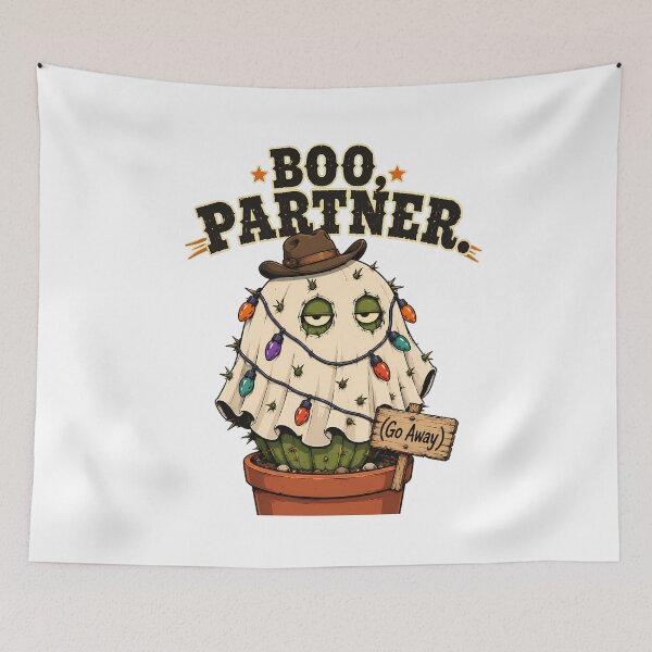 Item preview, Grumpy Cowboy Ghost Cactus Spooky Desert Introvert designed and sold by chattsuede.