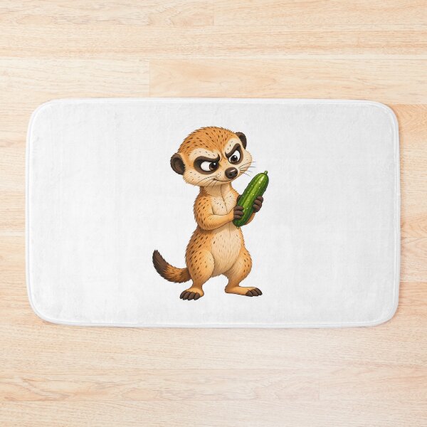 Item preview, Funny Meerkat Holding Cucumber Design designed and sold by WeirdStation.