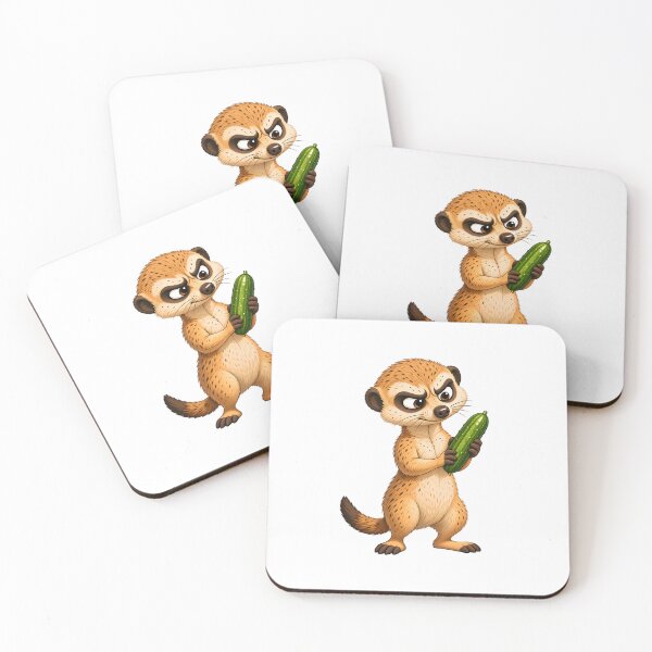 Item preview, Funny Meerkat Holding Cucumber Design designed and sold by WeirdStation.