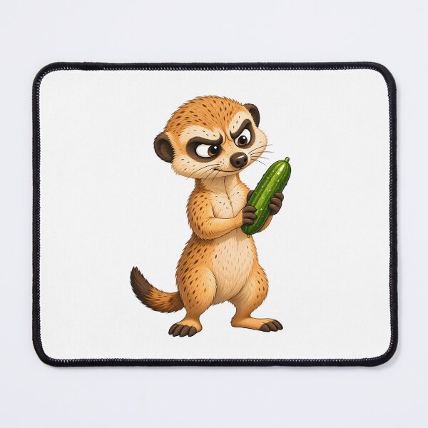 Item preview, Funny Meerkat Holding Cucumber Design designed and sold by WeirdStation.
