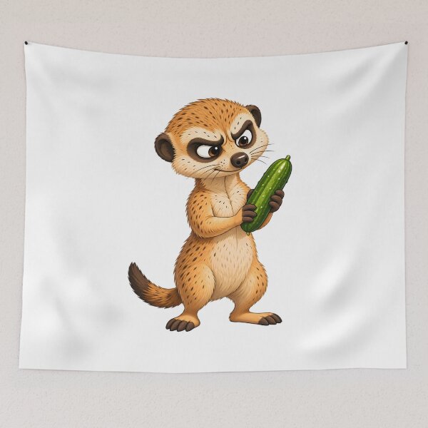 Item preview, Funny Meerkat Holding Cucumber Design designed and sold by WeirdStation.