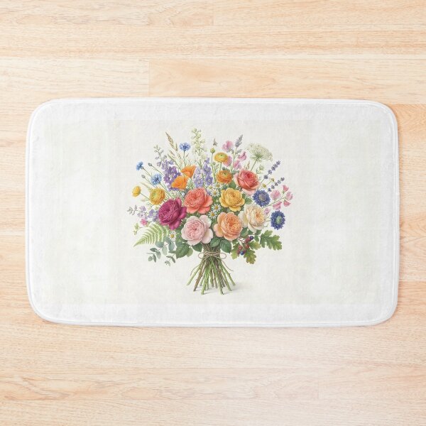 Item preview, Vibrant Colorful Botanical Floral Bouquet Art Print designed and sold by hakikatm.