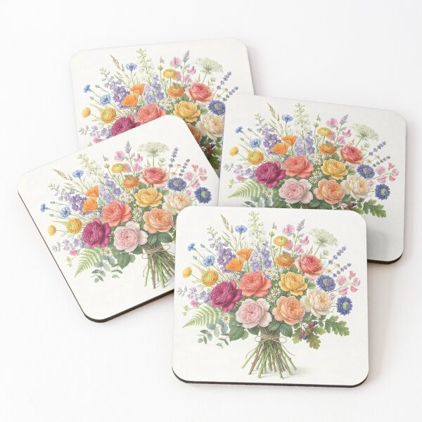 Item preview, Vibrant Colorful Botanical Floral Bouquet Art Print designed and sold by hakikatm.