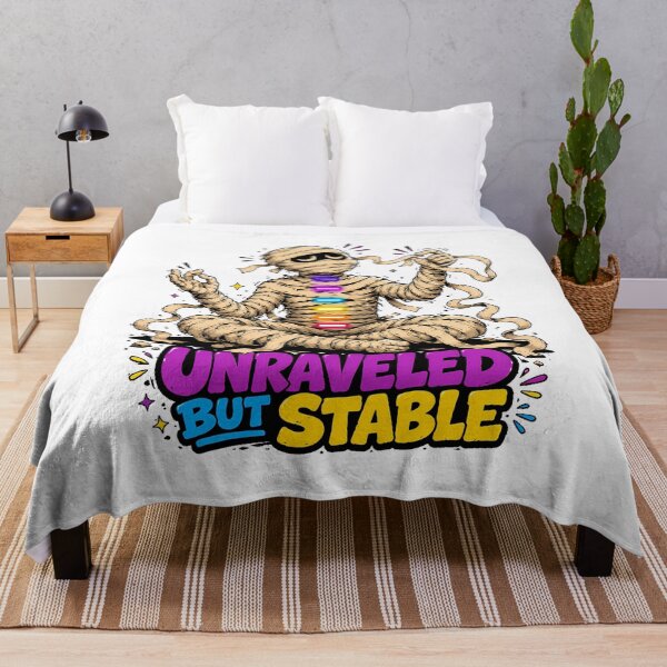 Item preview, Unraveled But Stable Mummy Yoga Meditation Quote designed and sold by chattsuede.