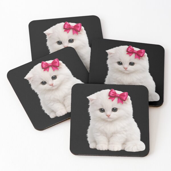 Item preview, Cute White Kitten With Red Bow designed and sold by AmirArtisanVibe.