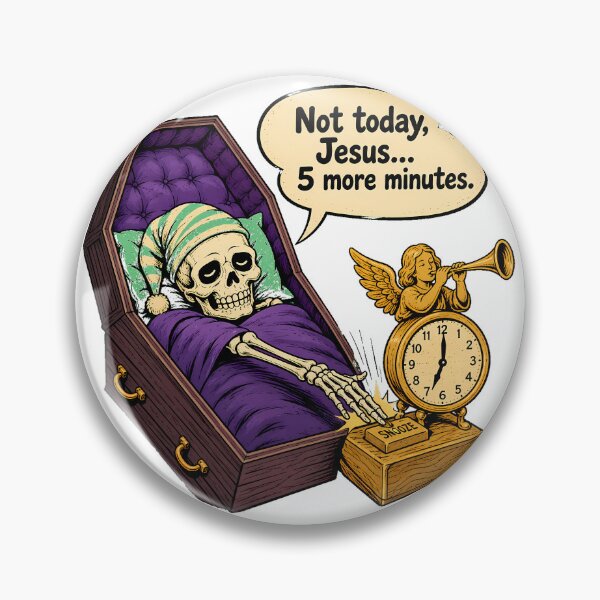 Item preview, Tired Skeleton Coffin Snooze Funny Gothic Humour designed and sold by chattsuede.