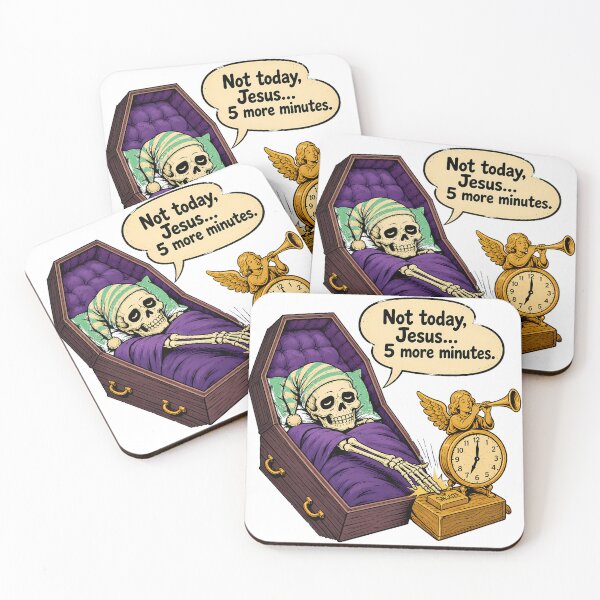 Item preview, Tired Skeleton Coffin Snooze Funny Gothic Humour designed and sold by chattsuede.