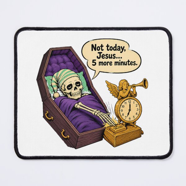 Item preview, Tired Skeleton Coffin Snooze Funny Gothic Humour designed and sold by chattsuede.
