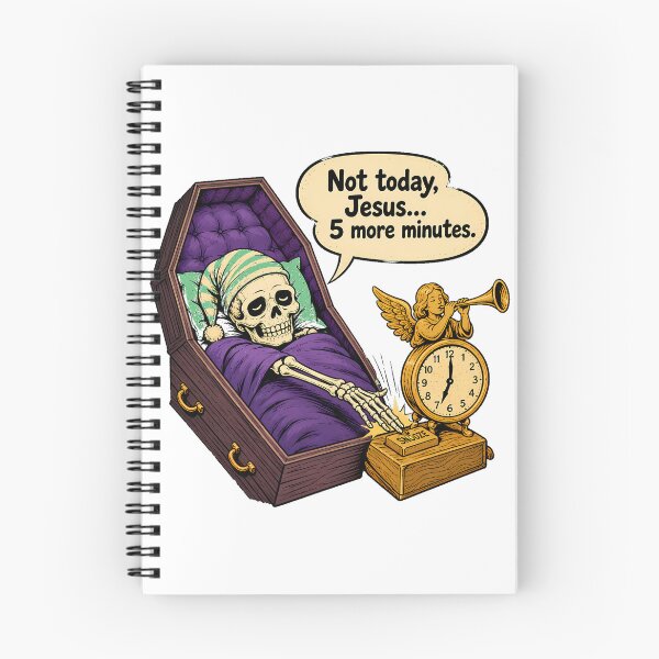 Item preview, Tired Skeleton Coffin Snooze Funny Gothic Humour designed and sold by chattsuede.