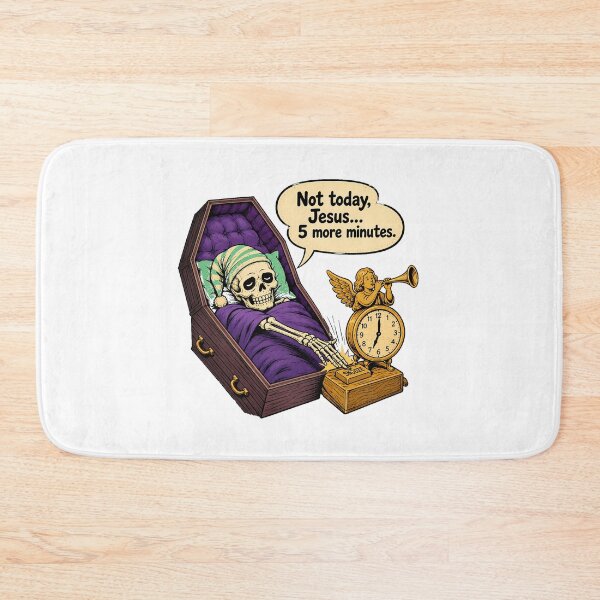 Item preview, Tired Skeleton Coffin Snooze Funny Gothic Humour designed and sold by chattsuede.