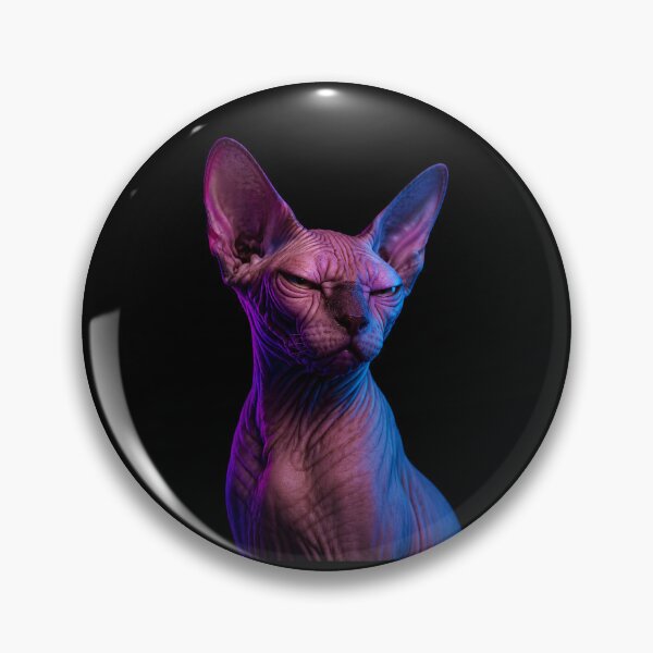 Item preview, Unimpressed Sphynx Cat Portrait Neon Halloween No Text designed and sold by Retro Whiskers.