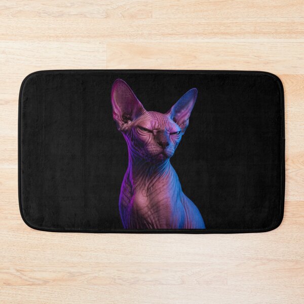 Item preview, Unimpressed Sphynx Cat Portrait Neon Halloween No Text designed and sold by Retro Whiskers.