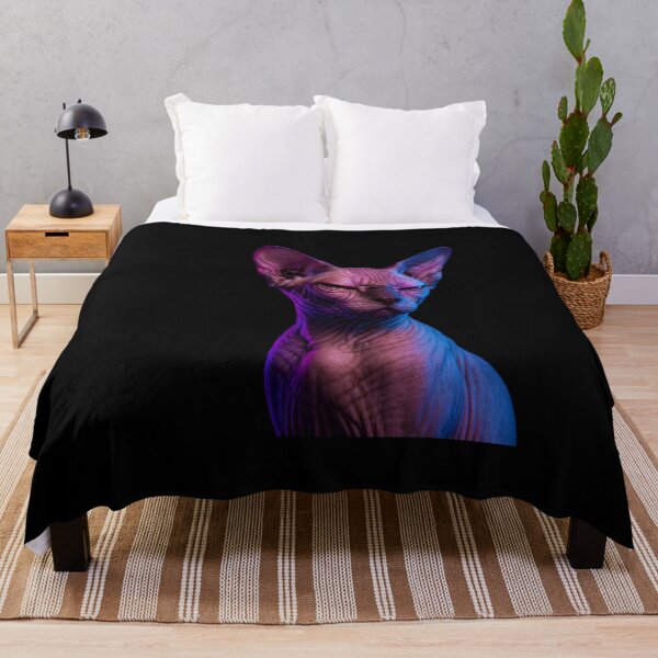 Item preview, Unimpressed Sphynx Cat Portrait Neon Halloween No Text designed and sold by Retro Whiskers.