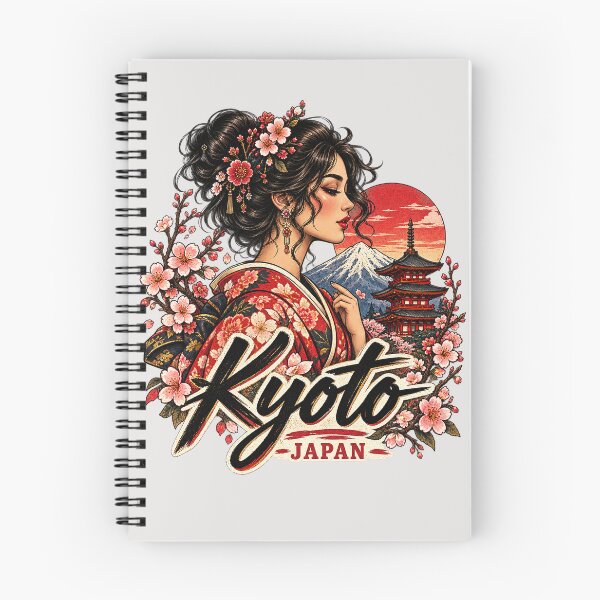 Item preview, Kyoto Japan Kimono Blossom Vintage Travel Graphic designed and sold by Ghostwave Atelier.