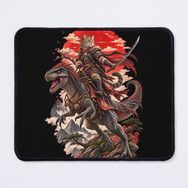 Item preview, Cat Samurai Riding Dinosaur in Japan designed and sold by keytee.