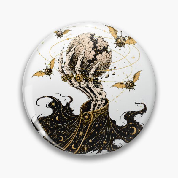 Item preview, Celestial Steampunk Skeleton Hand Cosmic Gothic Planet designed and sold by chattsuede.