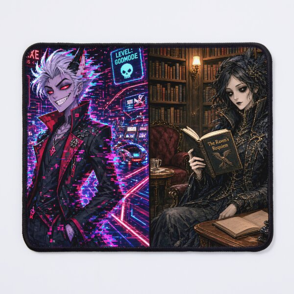Item preview, The gamer and the goth (ai) designed and sold by UlfKindred.