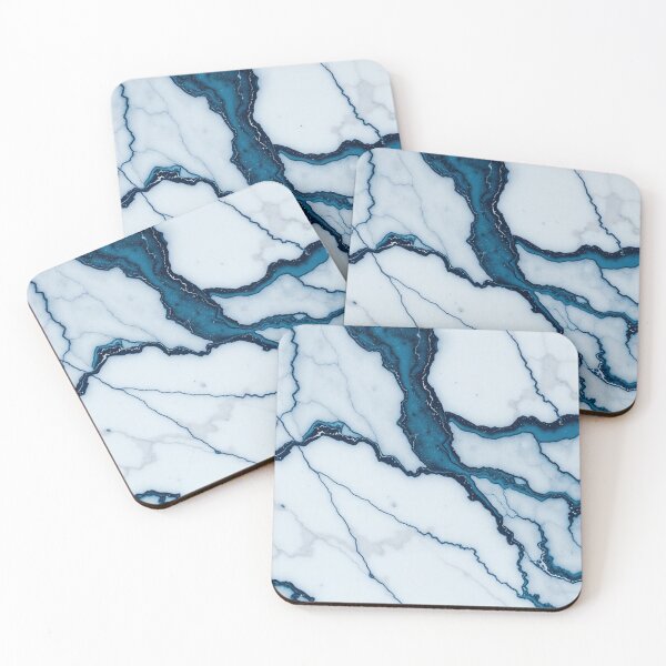 Item preview, White Blue Classic Marble Pattern designed and sold by IntelliMindDesigns.