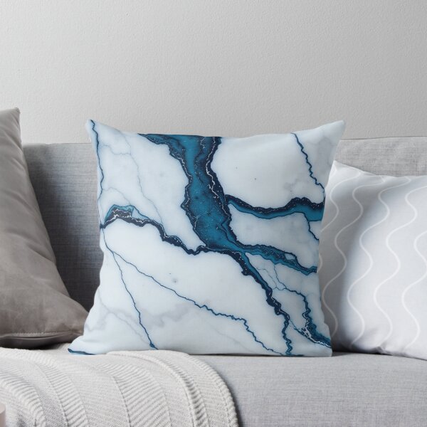 Item preview, White Blue Classic Marble Pattern designed and sold by IntelliMindDesigns.