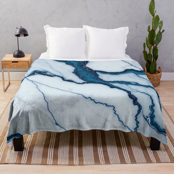 Item preview, White Blue Classic Marble Pattern designed and sold by IntelliMindDesigns.