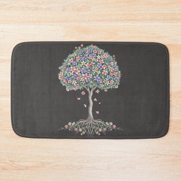 Item preview, Floral Tree of Life – Colorful Botanical Tree with Flowers and Roots designed and sold by InnerFaith.