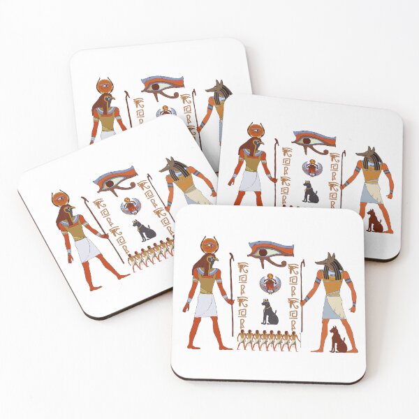 Item preview, Ancient Egyptian Deities Art | Ra and Anubis Illustration | Eye of Horus Scarab Symbol designed and sold by GulfSignature.