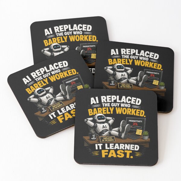 Item preview, AI REPLACED THE GUY WHO BARELY WORKED. IT LEARNED FAST. designed and sold by signshirtz.