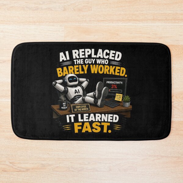 Item preview, AI REPLACED THE GUY WHO BARELY WORKED. IT LEARNED FAST. designed and sold by signshirtz.