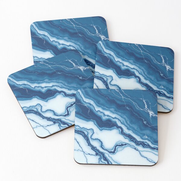Item preview, Blue White Fluid Marble Swirl designed and sold by IntelliMindDesigns.