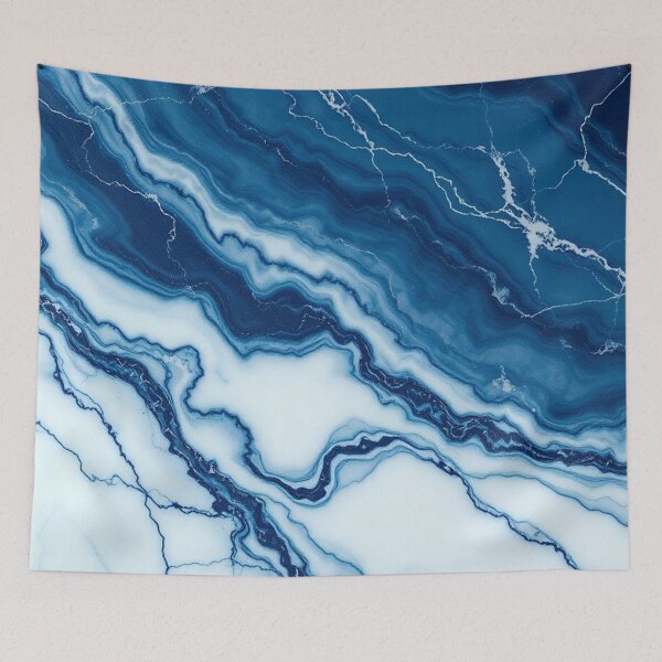 Item preview, Blue White Fluid Marble Swirl designed and sold by IntelliMindDesigns.