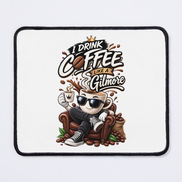 Item preview, I Drink Coffee Like A Gilmore Mascot Cartoon designed and sold by FlatInkStudio.