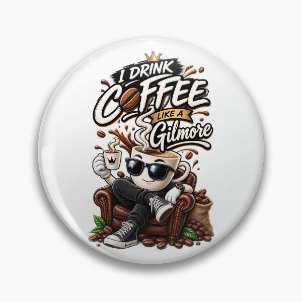 Item preview, I Drink Coffee Like A Gilmore Mascot Cartoon designed and sold by FlatInkStudio.