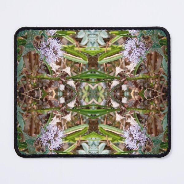 Item preview, Flower being foraged by a bee in nature, mirror image designed and sold by lyloubeaupere.