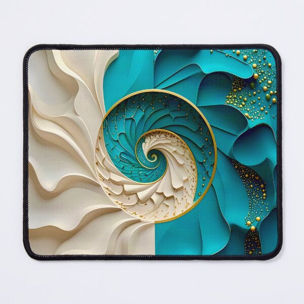 Item preview, Ocean Turquoise and Alabaster Ribbon Vortex designed and sold by Vicky Brago-Mitchell®.