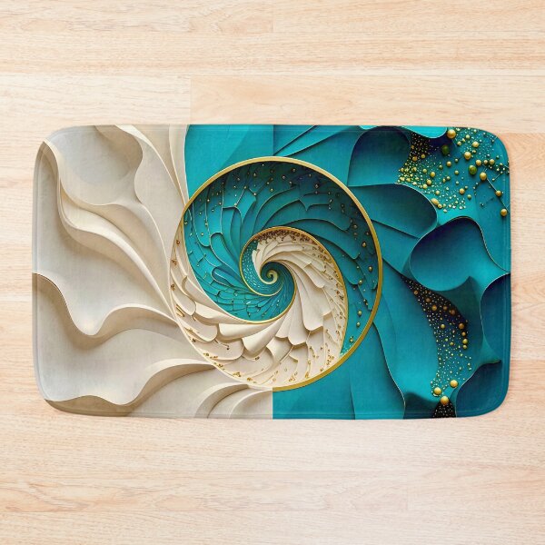 Item preview, Ocean Turquoise and Alabaster Ribbon Vortex designed and sold by Vicky Brago-Mitchell®.