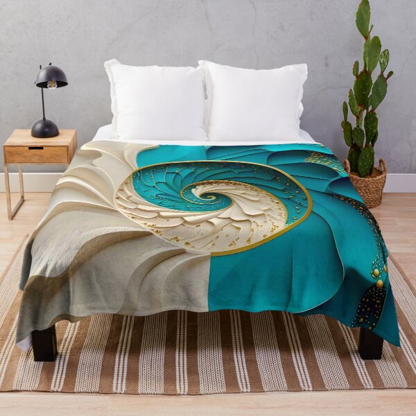 Item preview, Ocean Turquoise and Alabaster Ribbon Vortex designed and sold by Vicky Brago-Mitchell®.