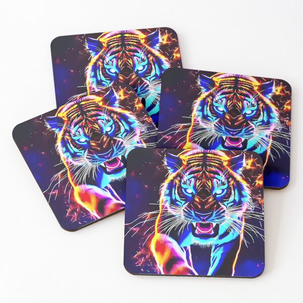 Item preview, Cyberpunk Neon Tiger Art designed and sold by NeonRealmsStudio.