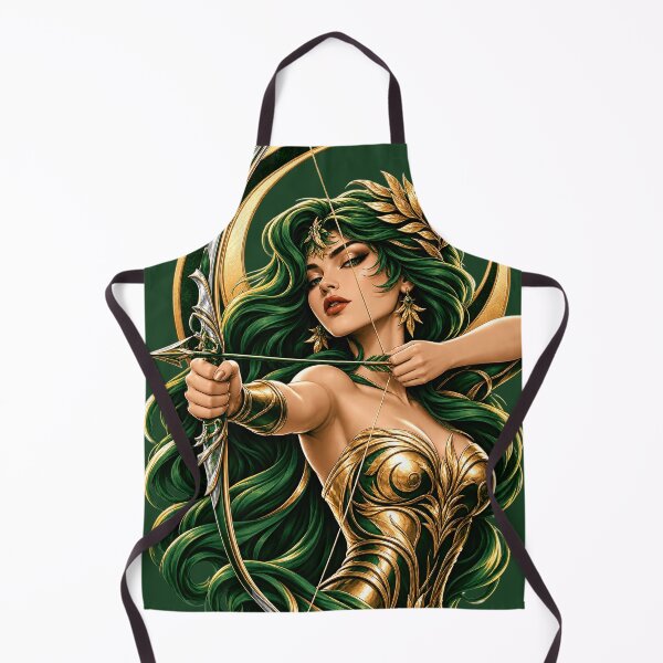 Item preview, Artemis Greek Goddess of the Hunt with Bow and Golden Armor designed and sold by MythicMood.